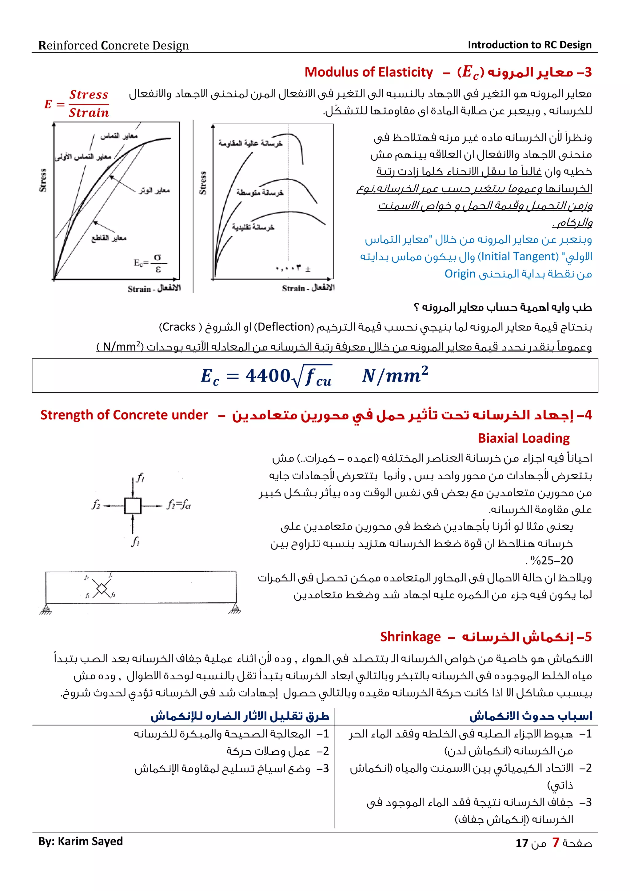 introduction to Reinforced Concrete - مقدمة عن تصميم المنشآت الخرسانيه ...