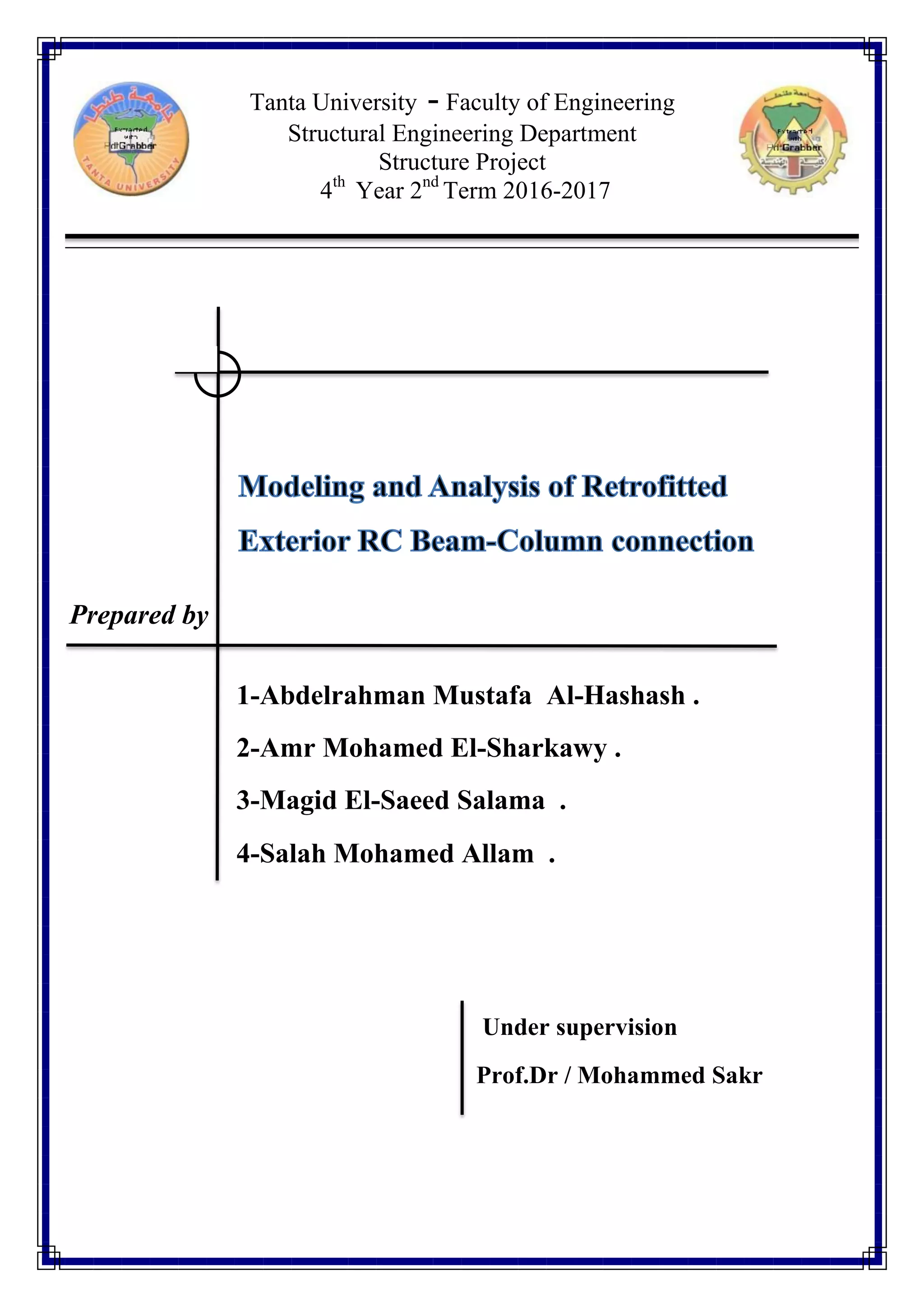 Modeling and Analysis of Retrofitted Exterior RC Beam Column Joint | PDF
