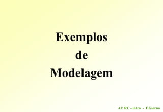 AI: RC - intro - F.Giorno
Exemplos
de
Modelagem
 
