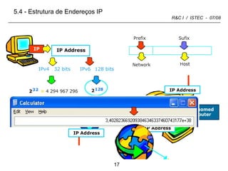 5.4 - Estrutura de Endereços IP 