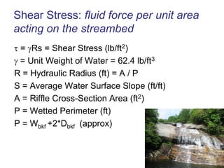 Valley Types:  (www.epa.gov/watertrain/stream_class)Valley Type II Moderately steep, gentle sloping side slopes often in colluvial valleysFrom EPA Watershed Academy: Fundamentals of the Rosgen Stream Classification System