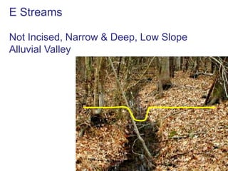B StreamsModerately Incised, Wide & Shallow, Moderate Slope, Colluvial Valley