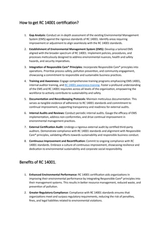 RC 14001 Certification: Enhancing ISO 14001 with EHS & Security ...