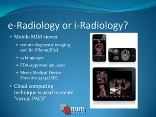 Closing the gap between diagnosis and therapy efficient multidimensional image reading