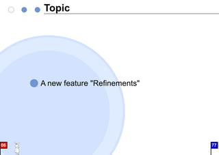 Topic
A new feature "Refinements"
06 77
 