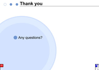 Thank you
Any questions?
77 77
 