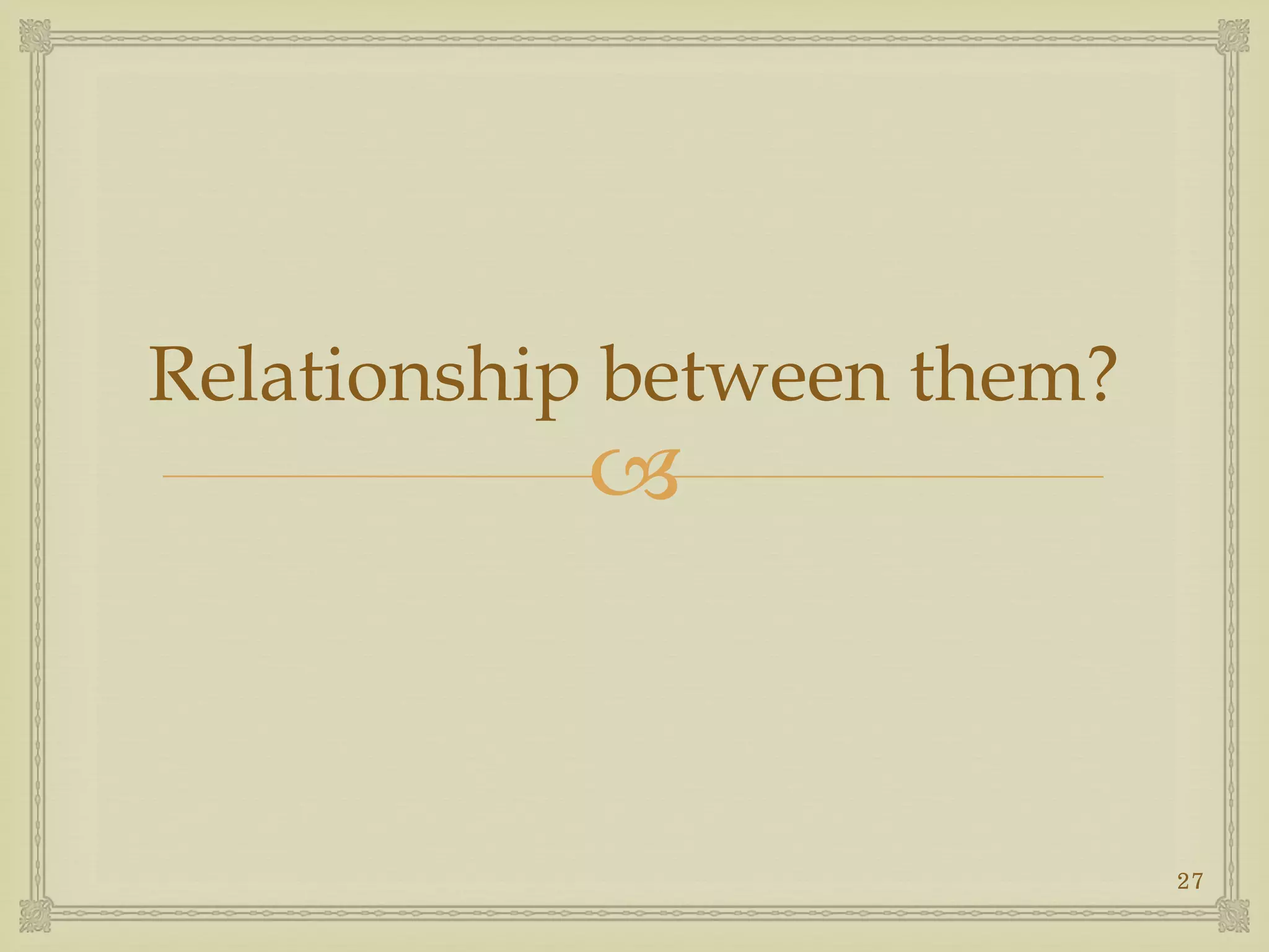 
Relationship between them?
27
 