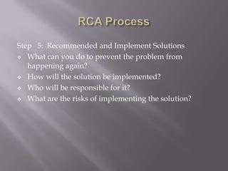 RCA-Root Cause Analysis | PPTX