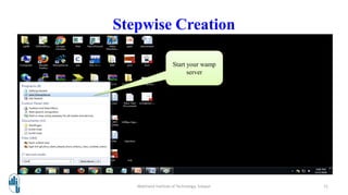 Stepwise Creation
Walchand Institute of Technology, Solapur 11
Start your wamp
server
 
