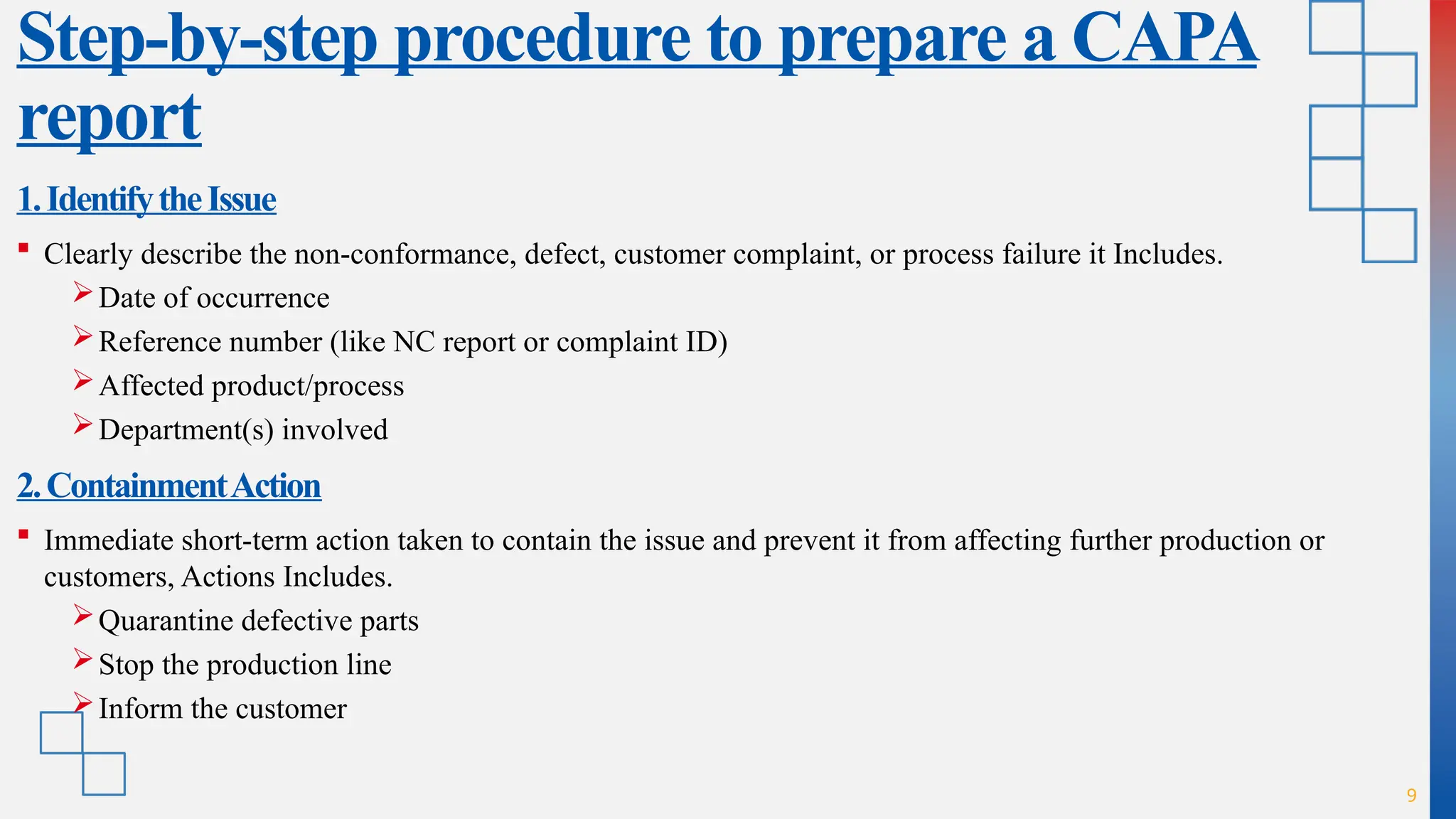 RCA & CAPA Training.pptx in sheet metal fabrication industry | PPTX
