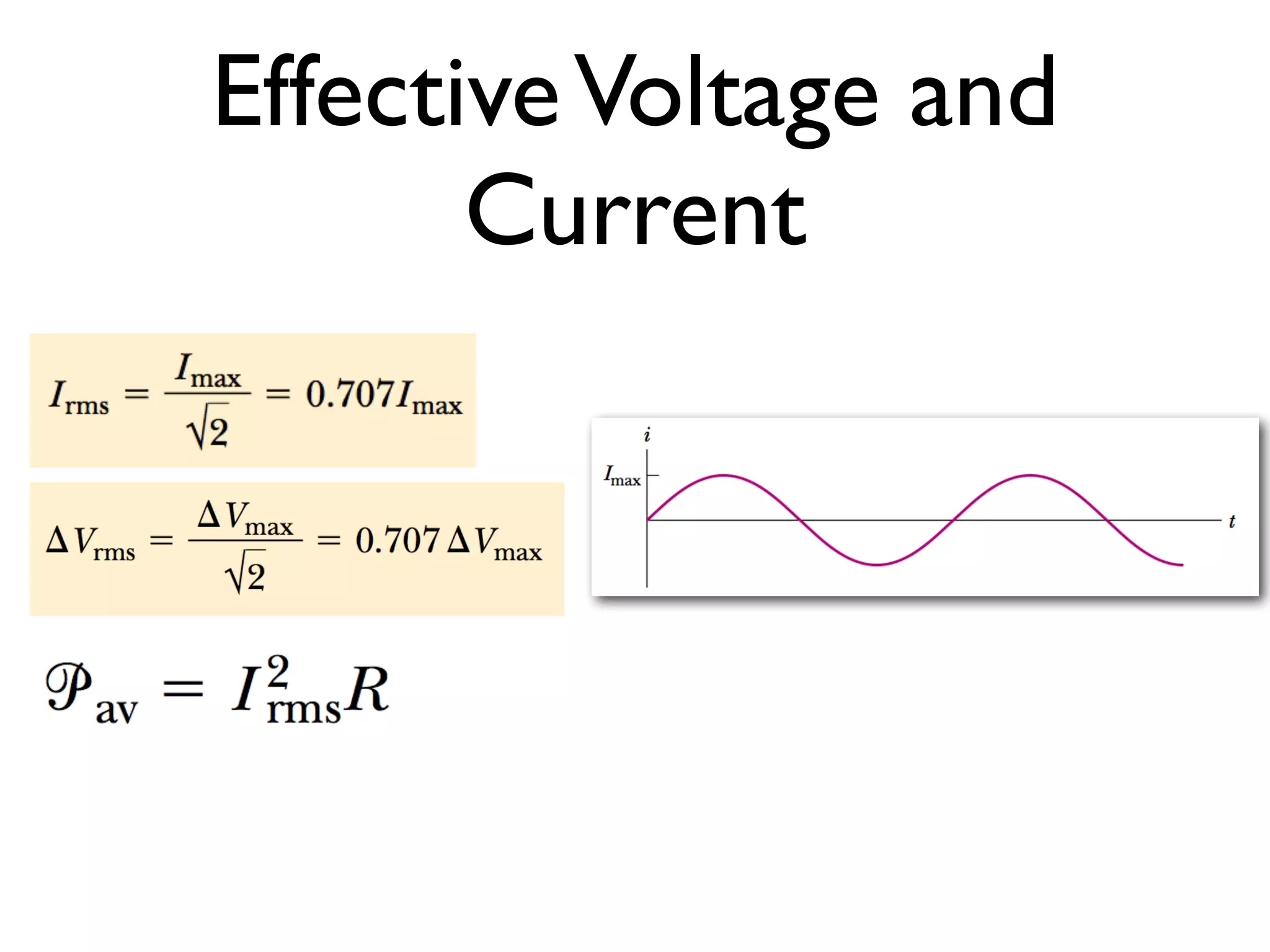 Effective Voltage and
       Current
 