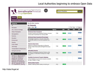 Local Authorities beginning to embrace Open Data http://data.fingal.ie/ 