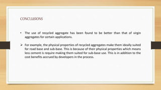 Recycled Concrete Aggregate in Construction part I | PPTX