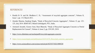 Recycled Concrete Aggregate in Construction part I | PPTX