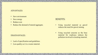 Recycled Concrete Aggregate in Construction Part III | PPTX