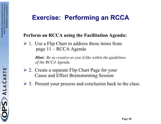 Root Cause and Corrective Action (RCCA) Workshop | PDF