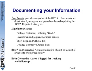 8d Rcca Problem Statement Examples Root Cause and Corrective Action (RCCA) Workshop | PDF