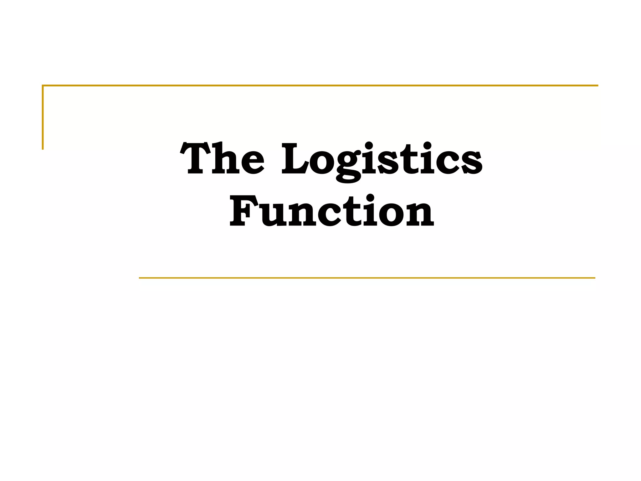 The Logistics Function 