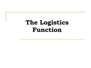 The Logistics Function 