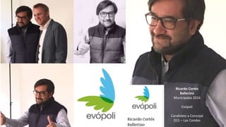 Ricardo Cortés
Ballerino
Municipales 2016
Evópoli
Candidato a Concejal
D11 – Las Condes
 
