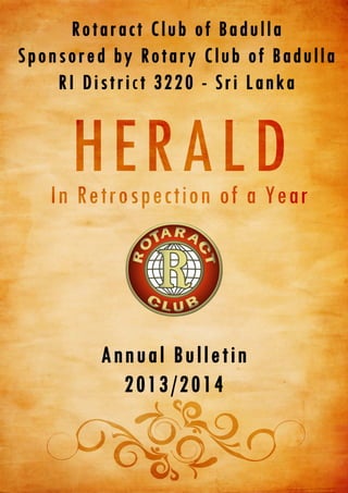 Rotaract Club of Badulla Annual Bulletin 2013-2014