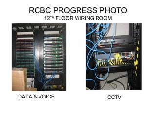 RCBC PROGRESS PHOTO
12TH FLOOR WIRING ROOM

DATA & VOICE

CCTV

 