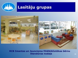 Lasītāju grupas




RCB Imantas un Jaunciema filiālbibliotēkas bērnu
               literatūras nodaļa                  38
 