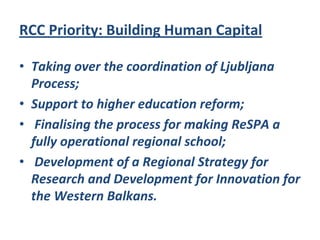 Rcc regional strategy for research in 