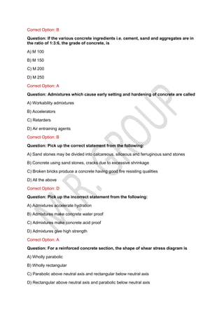 civil engineering question with Answer RCC | PDF