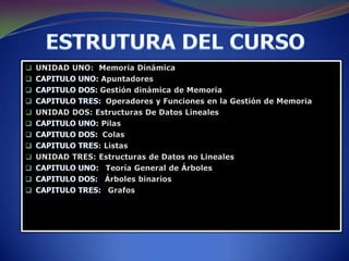 Tener muy claro el procedimiento teórico practico de esta curso.Información General del curso: El curso se compone la siguiente forma:Unidades didácticas : el numero de unidades son 3 que subdivide en 3 capítulos cada uno (9 capítulos en total), en los cuales hay 9 secciones con 45 lecciones
