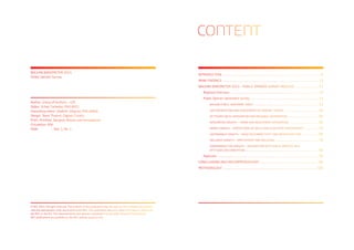 INTRODUCTION ........................................................................................................................................................ 9
MAIN FINDINGS ................................................................................................................................................... 13
BALKAN BAROMETER 2015 - PUBLIC OPINION SURVEY RESULTS ..................................... 17
	 Regional Overview ......................................................................................................................................... 17
	 Public Opinion Sentiment Survey ......................................................................................................... 21
		 BALKAN PUBLIC SENTIMENT INDEX .................................................................................................... 21
		 LIFE SATISFACTION AND ASSESSMENT OF GENERAL TRENDS .................................................... 28
		 ATTITUDES ON EU INTEGRATION AND REGIONAL COOPERATION .............................................. 40
		 INTEGRATED GROWTH – TRADE AND INVESTMENT INTEGRATION ............................................ 50
		 SMART GROWTH – PERCEPTIONS OF SKILLS AND EDUCATION PERFORMANCE .................... 57
		 SUSTAINABLE GROWTH – VIEWS ON CONNECTIVITY AND INFRASTRUCTURE .......................... 64
		 INCLUSIVE GROWTH – EMPLOYMENT AND INCLUSION ................................................................... 74
		 GOVERNANCE FOR GROWTH – SATISFACTION WITH PUBLIC SERVICES AND
		 ATTITUDES ON CORRUPTION ................................................................................................................. 82
	Appendix ............................................................................................................................................................ 93
CONCLUSIONS AND RECOMMENDATIONS ........................................................................................... 99
METHODOLOGY ................................................................................................................................................. 103
CONTENT
BALKAN BAROMETER 2015:
Public Opinion Survey
Author: Group of Authors – GfK
Editor: Erhan Turbedar, PhD (RCC)
Consulting editor: Vladimir Gligorov, PhD (WIIW)
Design: Team Thumm, Zagreb, Croatia
Print: Printline, Sarajevo, Bosnia and Herzegovina
Circulation: 600
ISSN: , Year 1, No. 1
© RCC 2015. All right reserved. The content of this publication may be used for non-commercial purposes,
with the appropriate credit attributed to the RCC. This publication does not reflect the views or policies of
the RCC or the EU. The interpretations and opinions contained in it are solely those of the author(s).
RCC publications are available on the RCC website (www.rcc.int).
 