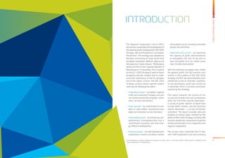 9
PUBLICOPINIONSURVEY
The Regional Cooperation Council (RCC)
Secretariat coordinated the development of
theregionalgrowthstrategytitled“SEE2020
Strategy: Jobs and Prosperity in a European
Perspective”. The strategy was adopted by
Ministers of Economy of seven South East
European economies (Albania, Bosnia and
Herzegovina, Croatia, Kosovo*, Montenegro,
Serbia and The Former Yugoslav Republic of
Macedonia) on 21 November 2013. Inspired
by the EU`s 2020 Strategy it seeks to boost
prosperity and job creation and to under-
score the importance of the EU perspec-
tive to the region`s future. The SEE 2020
Strategy contains eleven specific targets
covering the following five pillars:
•	 Integrated growth - by deeper regional
trade and investment linkages and poli-
cies enhancing the flow of goods, invest-
ment, services and persons.
•	 Smart growth - by commitment to com-
pete on value added, promoting knowl-
edge and innovation across the board.
•	 Sustainable growth - by enhancing com-
petitiveness, entrepreneurship and a
commitment to greener and more ener-
gy-efficient development.
•	 Inclusive growth - by skills development,
employment creation and labour market
participation by all, including vulnerable
groups and minorities.
•	 Governance for growth - by improving
the capacity of public administrations
to strengthen the rule of law and re-
duce corruption so as to create a busi-
ness-friendly environment.
With the intention to engage more closely
the general public and the business com-
munity in the context of the SEE 2020
Strategy, the RCC has commissioned a com-
prehensive survey on attitudes, experienc-
es and perceptions, which was carried out
in December 2014, in all seven economies
covered by the Strategy.
This report presents the results of this
survey and includes two main components,
which are The Public Opinion Barometer -
a survey of public opinion of South East
Europe (SEE) citizens, and the Business
Opinion Barometer - a survey of business
sentiment. The report provides data and
analysis on various topics covered by five
pillars of SEE 2020 Strategy, including life/
business satisfaction, assessment of general
trends and attitudes on EU integration and
regional cooperation.
The surveys were conducted face to face
with 1000 respondents per each economy,
INTRODUCTION
*This designation is without prejudice to positions on status, and is in line with UNSCR 1244 and the ICJ Opinion on the
Kosovo declaration of independence.
 