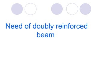   Need of doubly reinforced beam 
