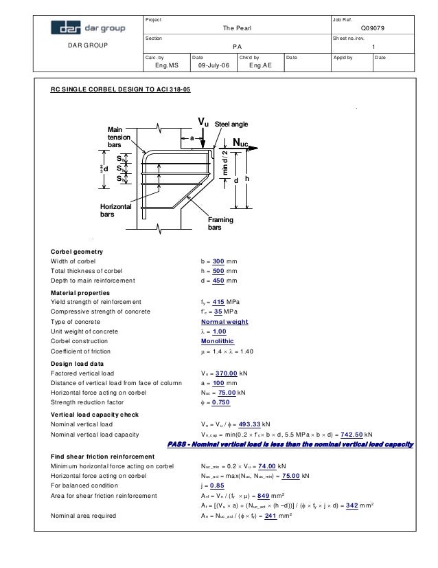 Rc corbel example