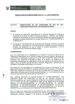 Resolución 059-2012-cd-osiptel