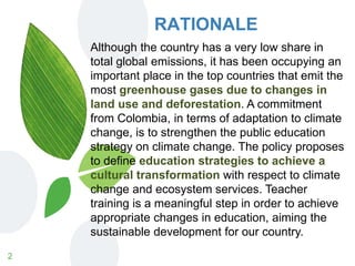 Teacher Training in Education for Climate Change | PPTX