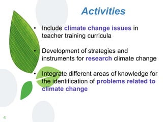Teacher Training in Education for Climate Change | PPTX