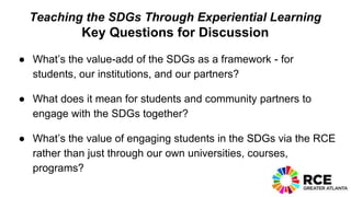 Teaching The Sdgs Through Experiential Learning Pptx