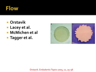  Orstavik
 Lacey et al.
 McMichen et al
 Tagger et al.
Orstavik. EndodonticTopics 2005, 12, 25–38
 