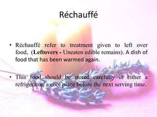 Réchauffé | PPTX