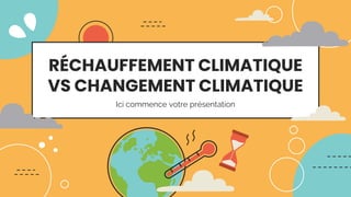 RÉCHAUFFEMENT CLIMATIQUE
VS CHANGEMENT CLIMATIQUE
Ici commence votre présentation
 