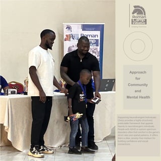 Approach
for
Community
and
Mental Health

Serving as Therapeutic Rehabilitation:
Occupational therapists use chess to
rehabilitate stroke victims and patients
with physical injuries. Moving the
intricate pieces builds ﬁne motor skills
and spatial awareness. Simultaneously,
the mental effort helps rebuild cognitive
function and focus during long-term
medical recovery.
 