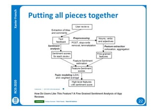 22
Putting all pieces togetherRCIS2020XavierFranch
 