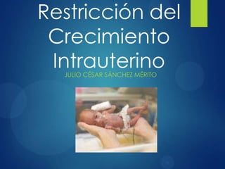 Restricción del
Crecimiento
IntrauterinoJULIO CÉSAR SÁNCHEZ MÉRITO
 