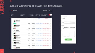 База видеоблогеров с удобной фильтрацией
13
 
