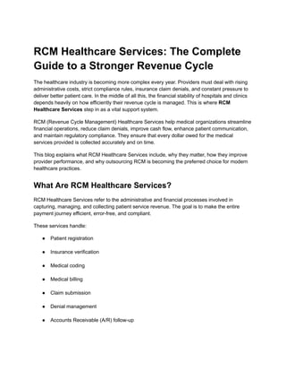RCM Healthcare Services_ The Complete Guide to a Stronger Revenue Cycle ...