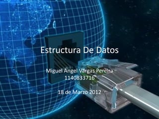 Estructura De Datos

 Miguel Ángel Vargas Pereira
        1140833716

     18 de Marzo 2012
 