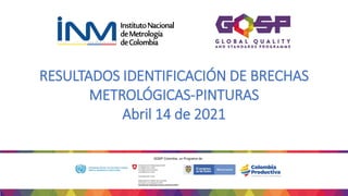 RESULTADOS IDENTIFICACIÓN DE BRECHAS
METROLÓGICAS-PINTURAS
Abril 14 de 2021
 