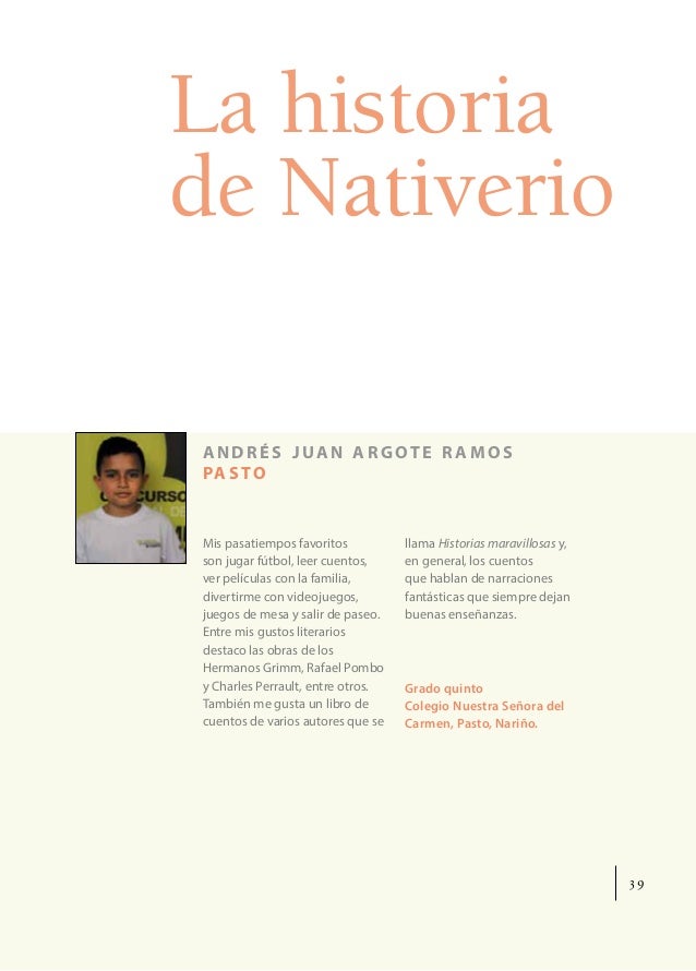 Resultado de imagen para andres juan argote ramos el del cuento la historia de nativerio