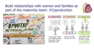 Build relationships with women and families as
part of the maternity team: #Coproduction
 